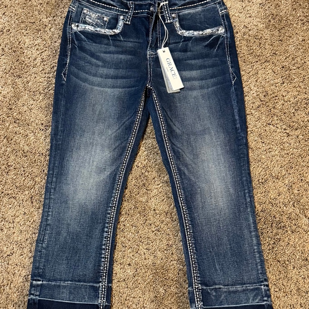 Grace in LA Women's Dark Blue capris